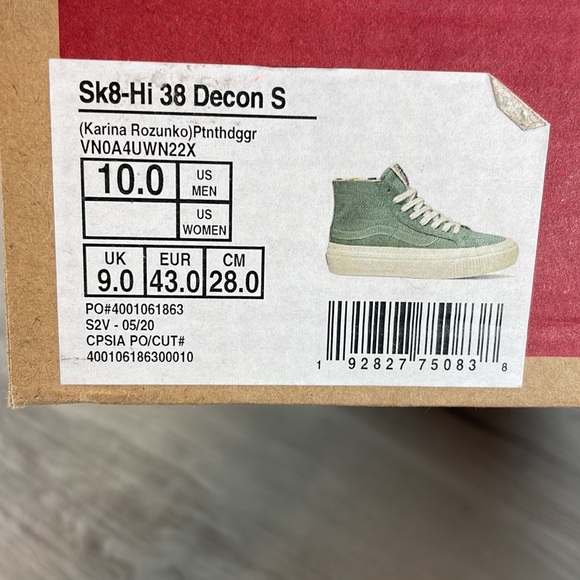 🔹VANS- (Karina Rozunko) MENS GREEN HIGH TOPS SHOES - Picture 11 of 11